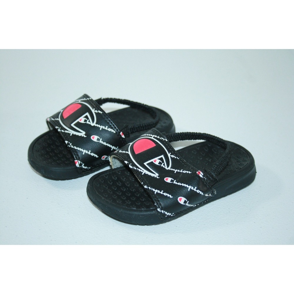 Champion Toddler Slides Sandals Black Size 6T‎